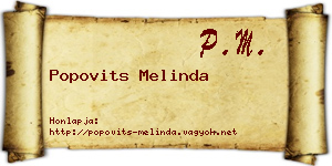 Popovits Melinda névjegykártya